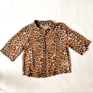 EXPRESS Leopard Print Button Up